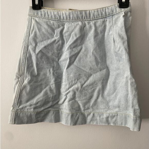 american apparel light wash denim buttoned mini skirt - XS - Picture 3 of 4